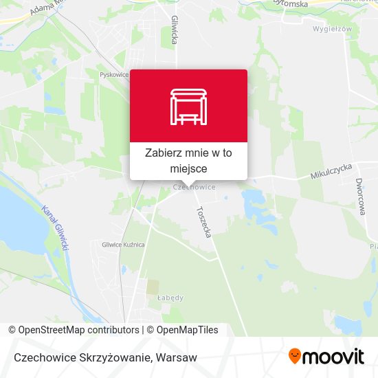 Mapa Czechowice Skrzyżowanie