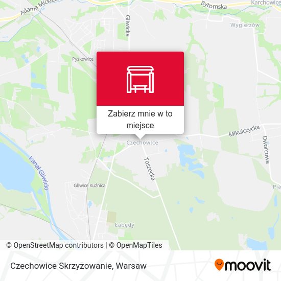 Mapa Czechowice Skrzyżowanie