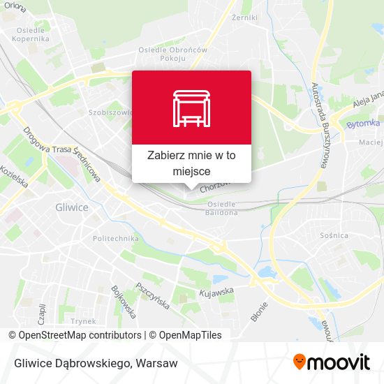 Mapa Gliwice Dąbrowskiego