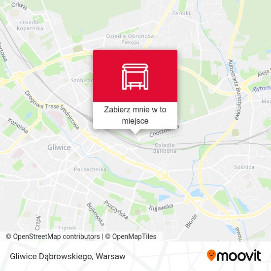 Mapa Gliwice Dąbrowskiego