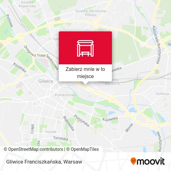 Mapa Gliwice Franciszkańska