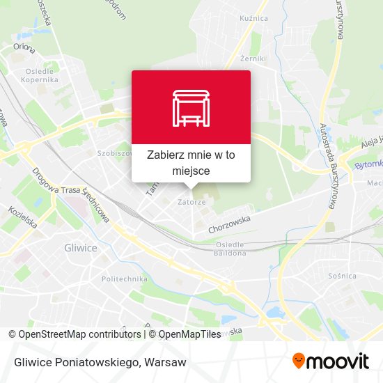 Mapa Gliwice Poniatowskiego