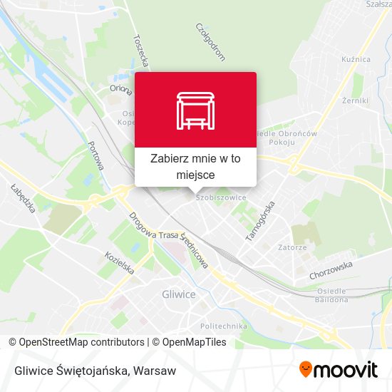 Mapa Gliwice Świętojańska