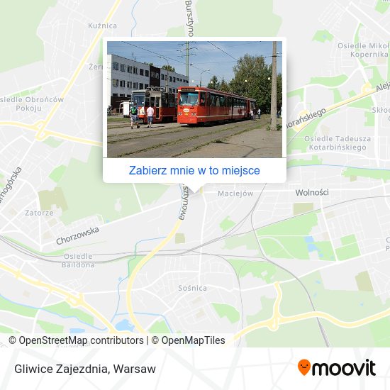 Mapa Gliwice Zajezdnia