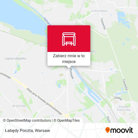 Mapa Łabędy Poczta