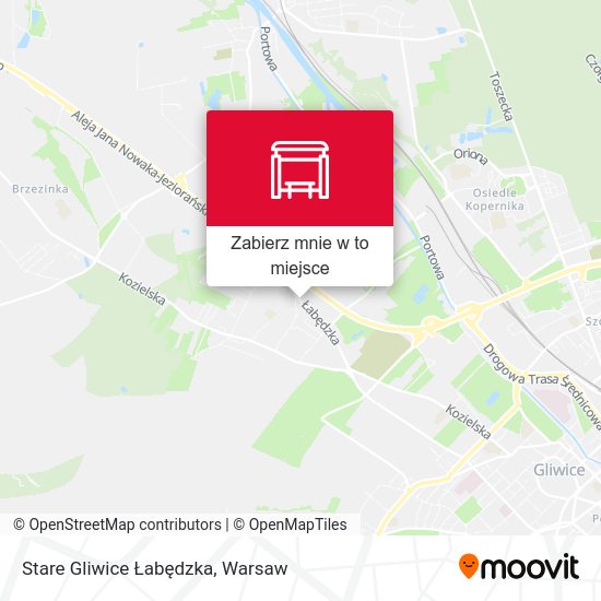 Mapa Stare Gliwice Łabędzka