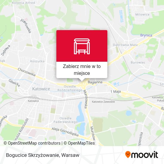 Mapa Bogucice Skrzyżowanie