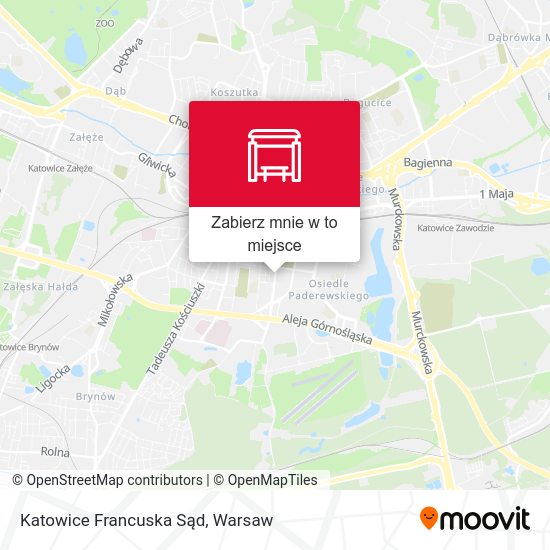 Mapa Katowice Francuska Sąd