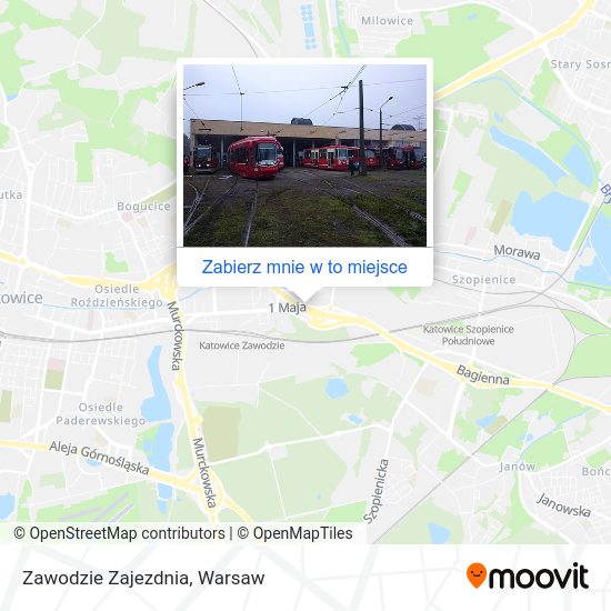 Mapa Zawodzie Zajezdnia