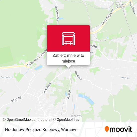 Mapa Hołdunów Przejazd Kolejowy