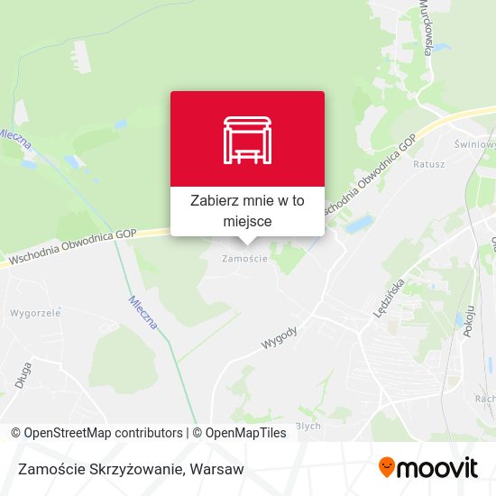 Mapa Zamoście Skrzyżowanie