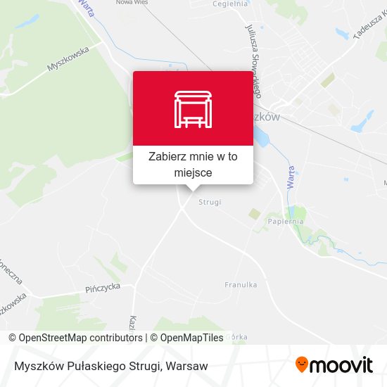 Mapa Myszków Pułaskiego Strugi