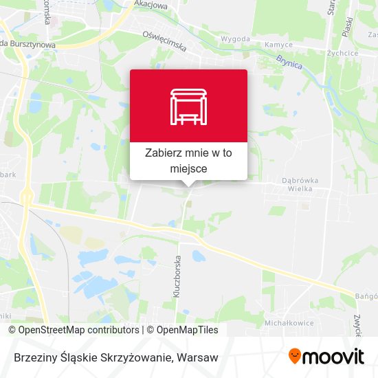 Mapa Brzeziny Śląskie Skrzyżowanie