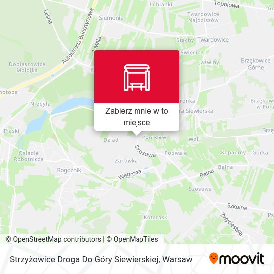 Mapa Strzyżowice Droga Do Góry Siewierskiej