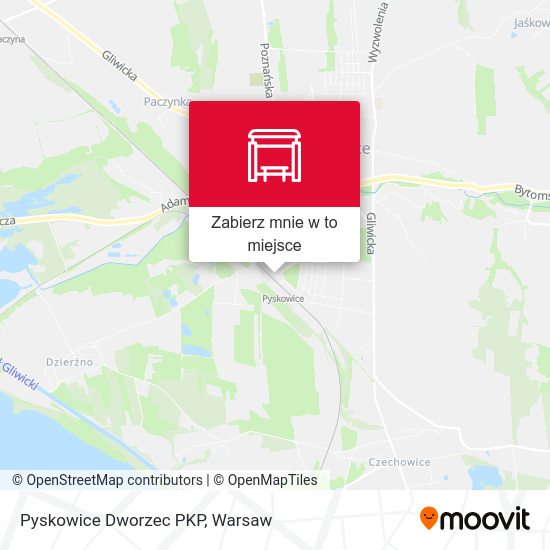 Mapa Pyskowice Dworzec PKP