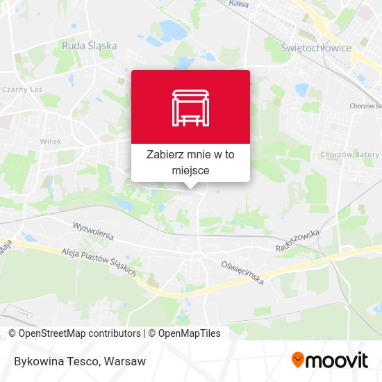 Mapa Bykowina Tesco