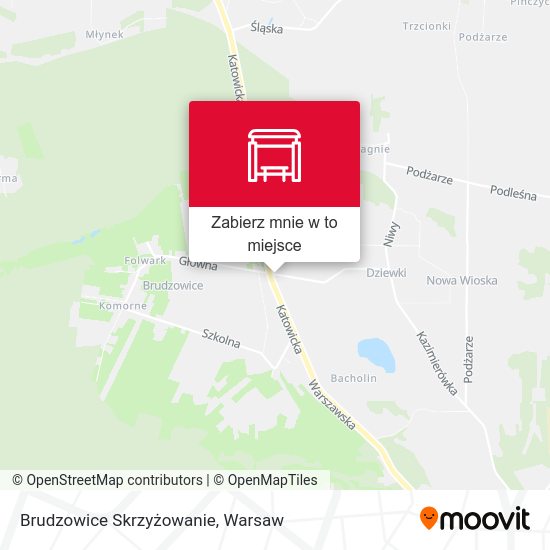 Mapa Brudzowice Skrzyżowanie