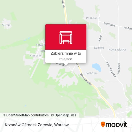 Mapa Krzanów Ośrodek Zdrowia