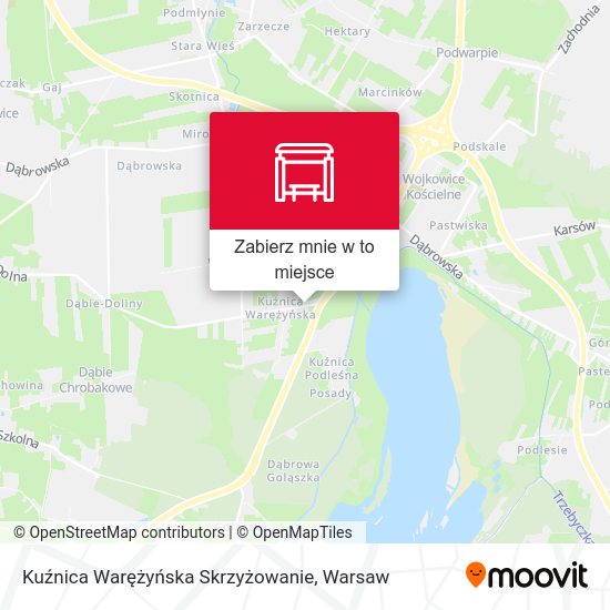 Mapa Kuźnica Warężyńska Skrzyżowanie