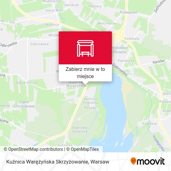 Mapa Kuźnica Warężyńska Skrzyżowanie