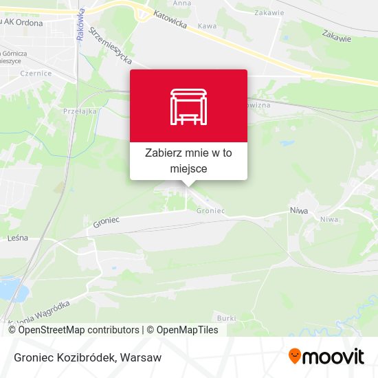 Mapa Groniec Kozibródek