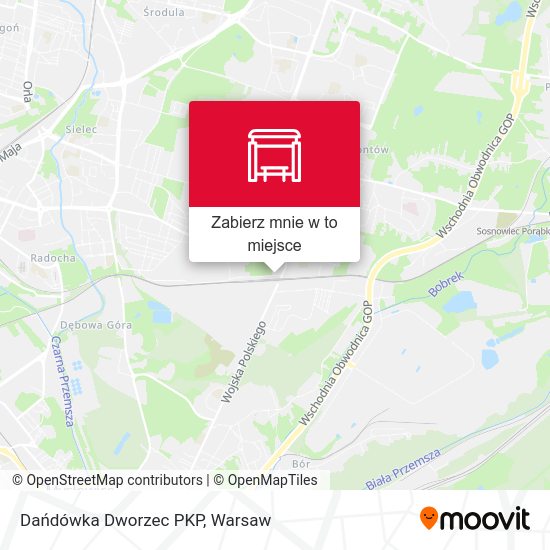 Mapa Dańdówka Dworzec PKP