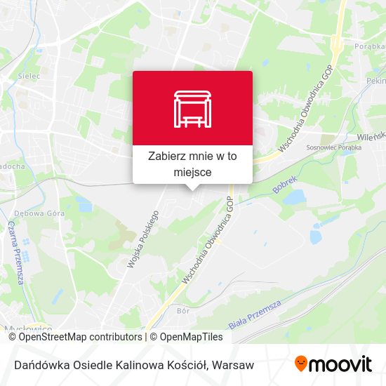 Mapa Dańdówka Osiedle Kalinowa Kościół