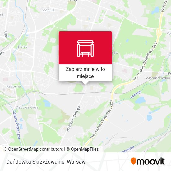 Mapa Dańdówka Skrzyżowanie