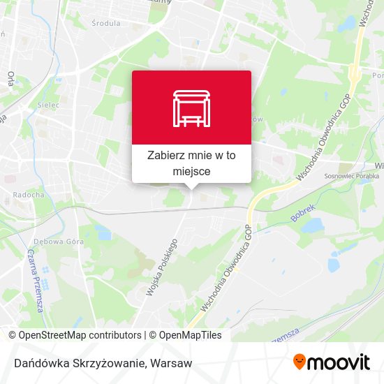 Mapa Dańdówka Skrzyżowanie