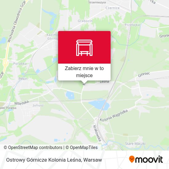 Mapa Ostrowy Górnicze Kolonia Leśna