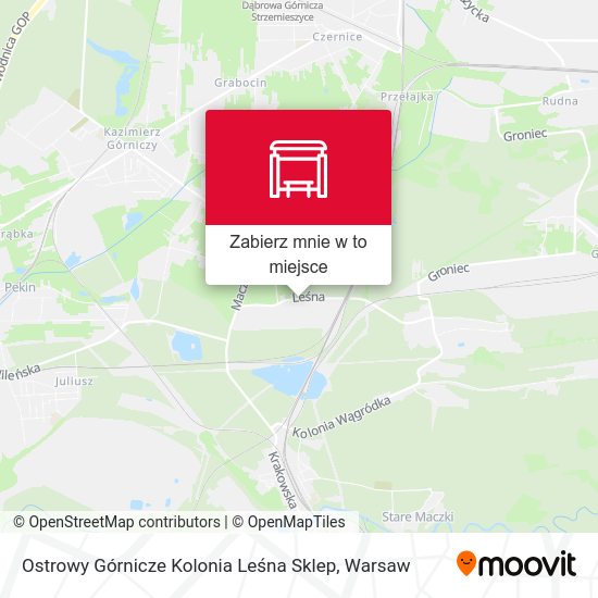 Mapa Ostrowy Górnicze Kolonia Leśna Sklep