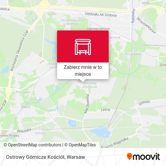 Mapa Ostrowy Górnicze Kościół