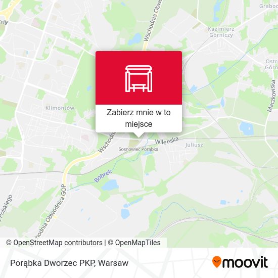 Mapa Porąbka Dworzec PKP