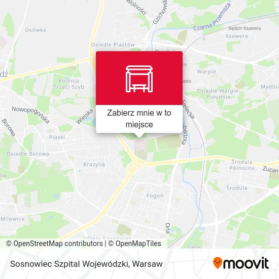 Mapa Sosnowiec Szpital Wojewódzki