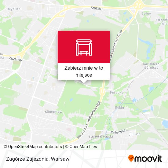 Mapa Zagórze Zajezdnia