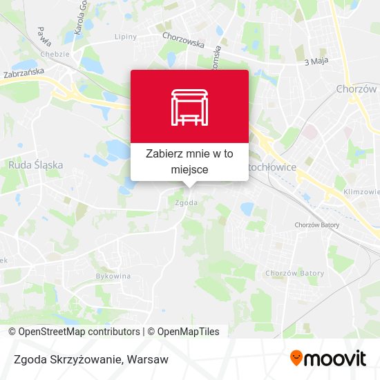 Mapa Zgoda Skrzyżowanie