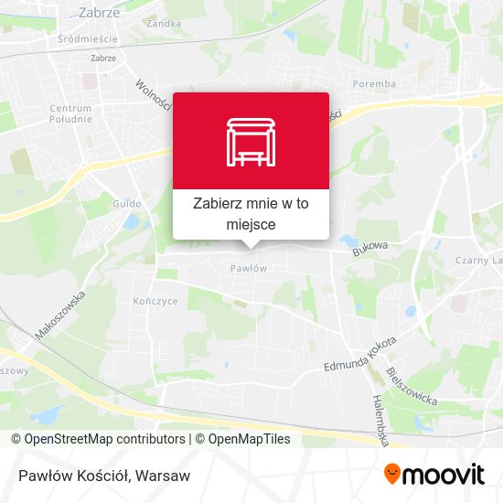 Mapa Pawłów Kościół