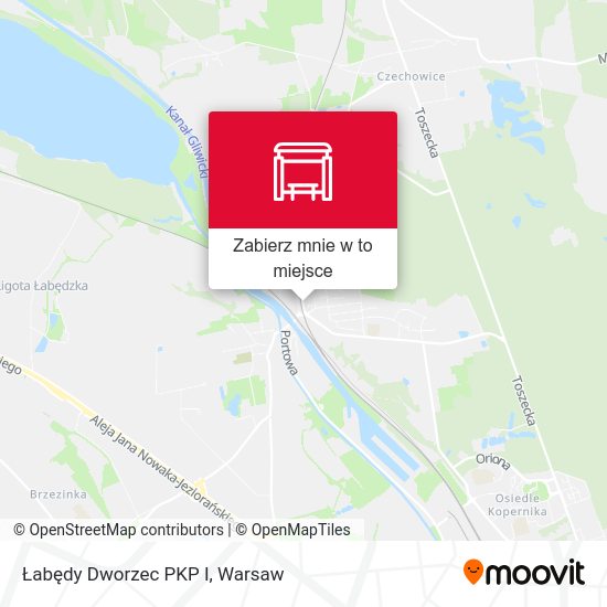 Mapa Łabędy Dworzec PKP I