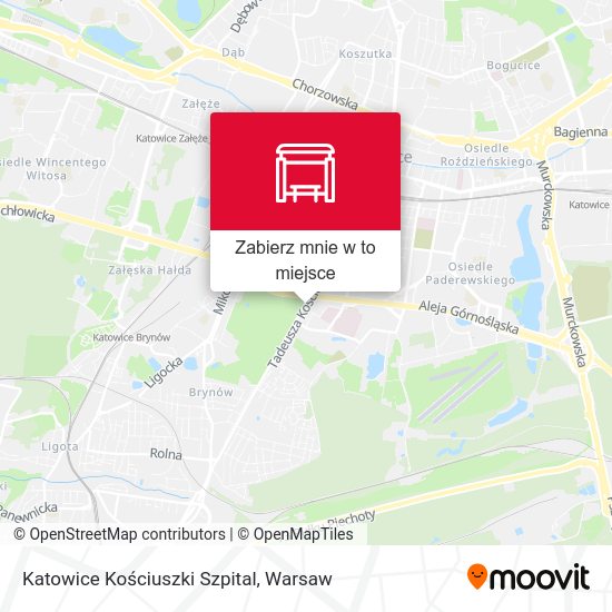 Mapa Katowice Kościuszki Szpital