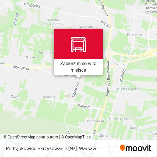 Mapa Podtąpkowice Skrzyżowanie [Nż]