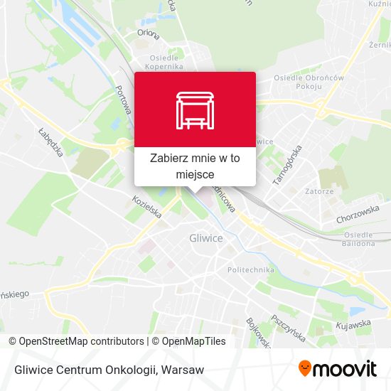 Mapa Gliwice Centrum Onkologii