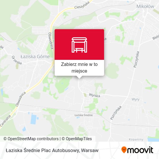 Mapa Łaziska Średnie Plac Autobusowy