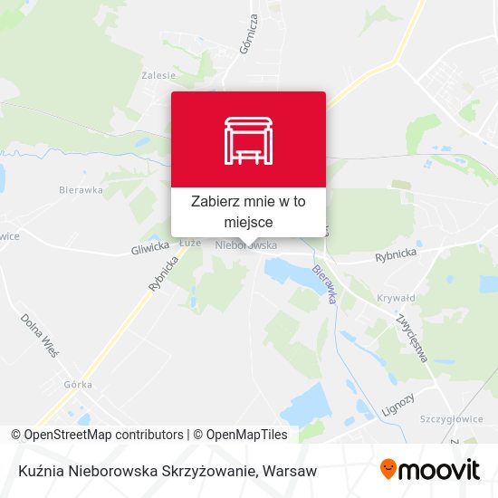 Mapa Kuźnia Nieborowska Skrzyżowanie