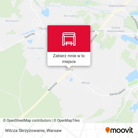 Mapa Wilcza Skrzyżowanie