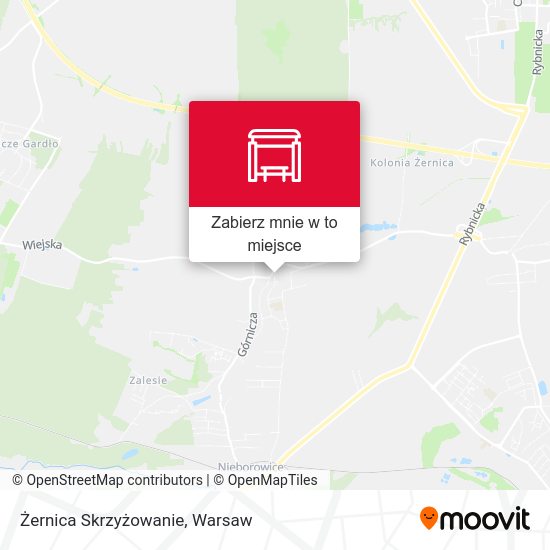 Mapa Żernica Skrzyżowanie