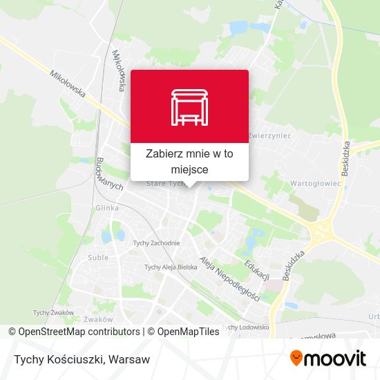 Mapa Tychy Kościuszki