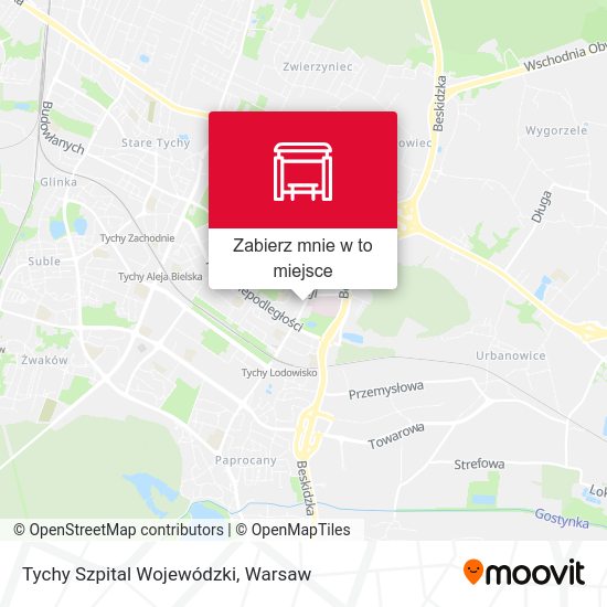 Mapa Tychy Szpital Wojewódzki