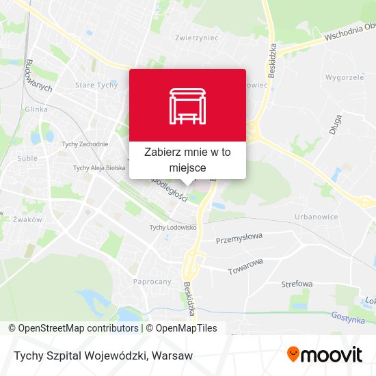 Mapa Tychy Szpital Wojewódzki