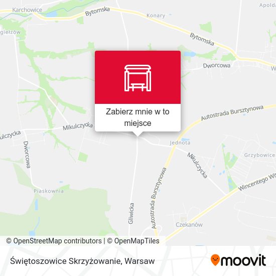 Mapa Świętoszowice Skrzyżowanie