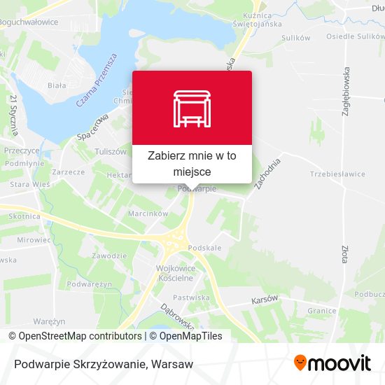 Mapa Podwarpie Skrzyżowanie